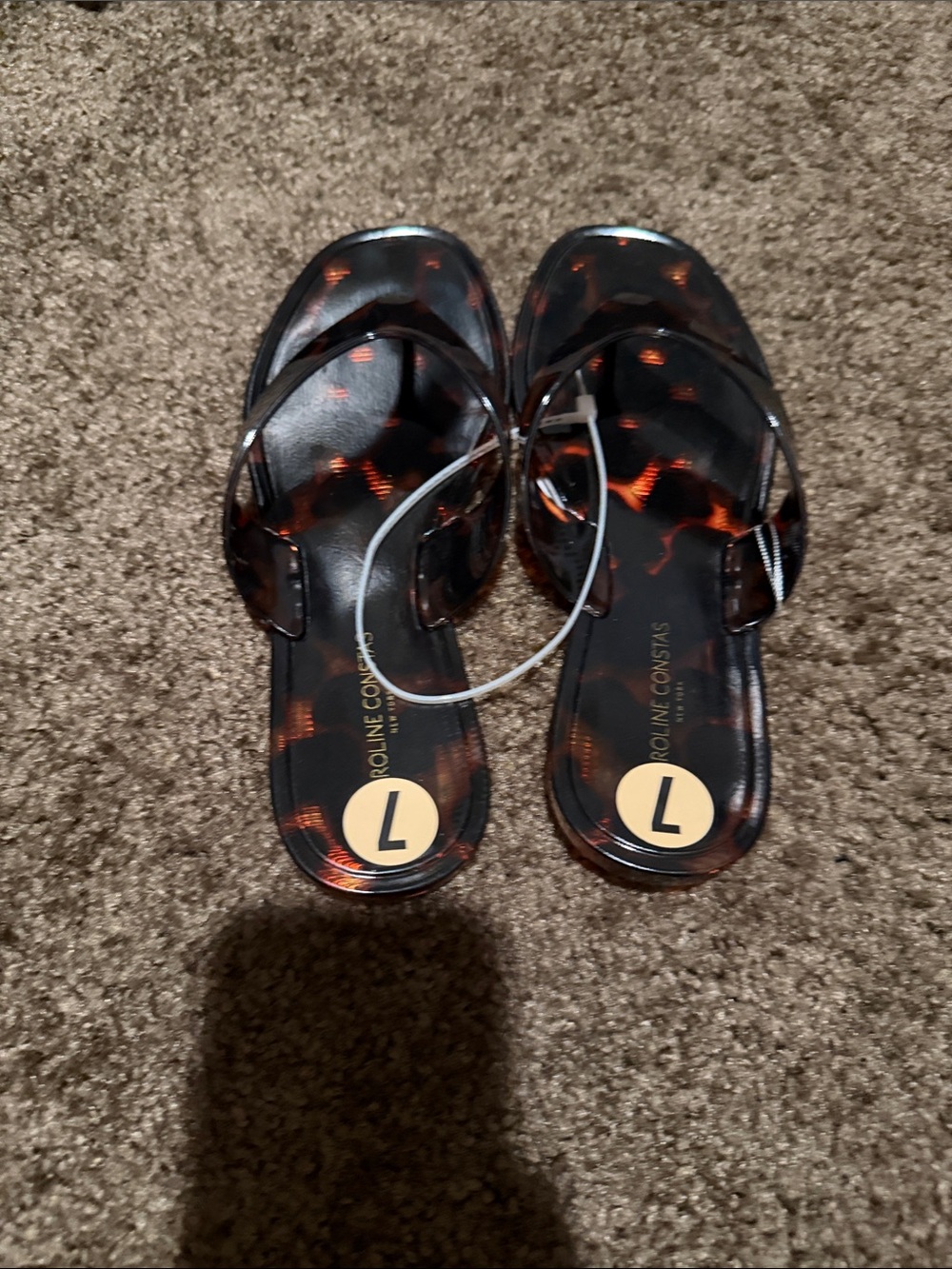 Caroline Constas Tortoiseshell Jelly Thong Sandals - Brown/Tortoise